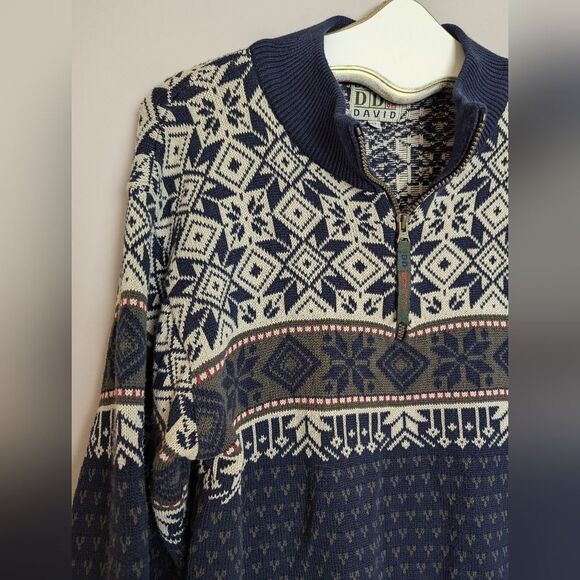 Vintage Daniel David Fair Isle Sweater – Zip Mock Neck – Size Small - Picture 3 of 10